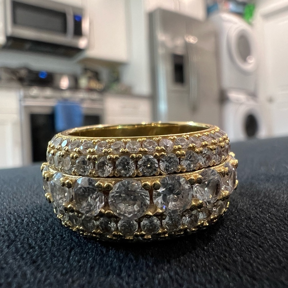 Gold dipped 925 sterling silver Lab Diamond Ring